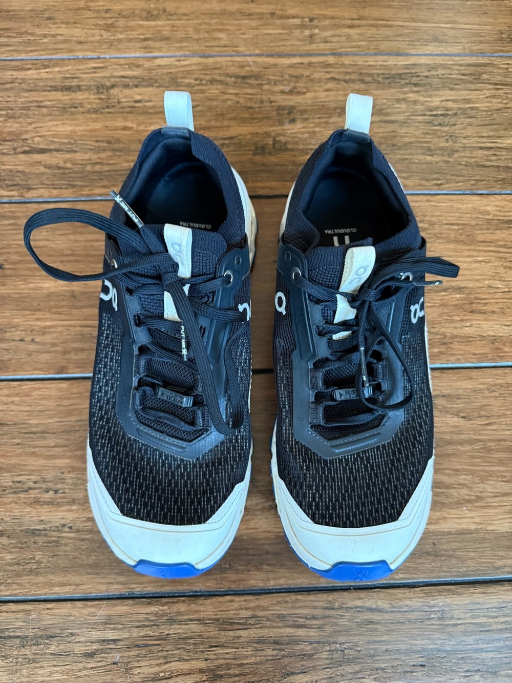ON Running Women's Cloud Ultra 2 Black White Size 8 Blue